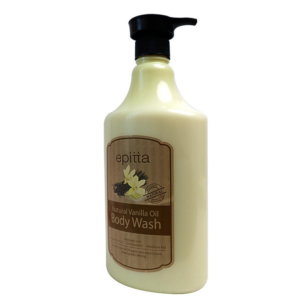 Sữa tắm tinh dầu giữ ẩm hoa vanilla EPITTA PREMIUM Malaysia 1200ml dưỡng trắng da - Natural vanilla