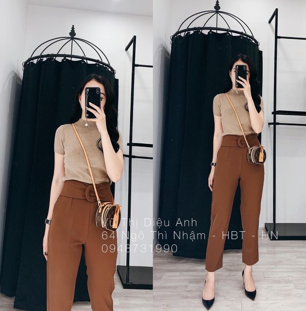 Áo len trơn ngắn tay cổ 3p hàng QC