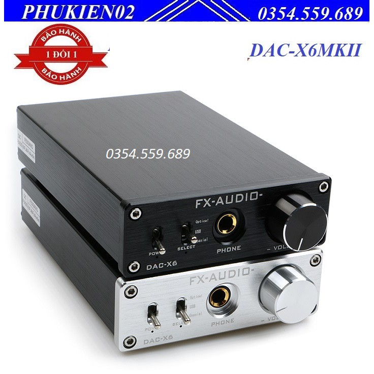 FX Audio X6 MKII Đầu giải mã nhạc số 192khz/24bit Tích hợp Bluetooth 5.0