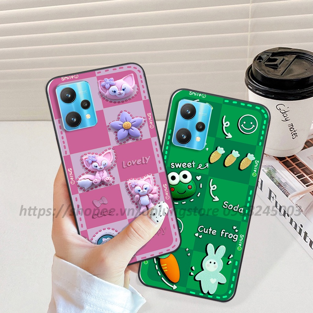 Ốp lưng Realme 9 4G / 9i / 9 Pro / 9 Pro+ 5G in hình 3D gấu cute cool ngầu giả nổi.