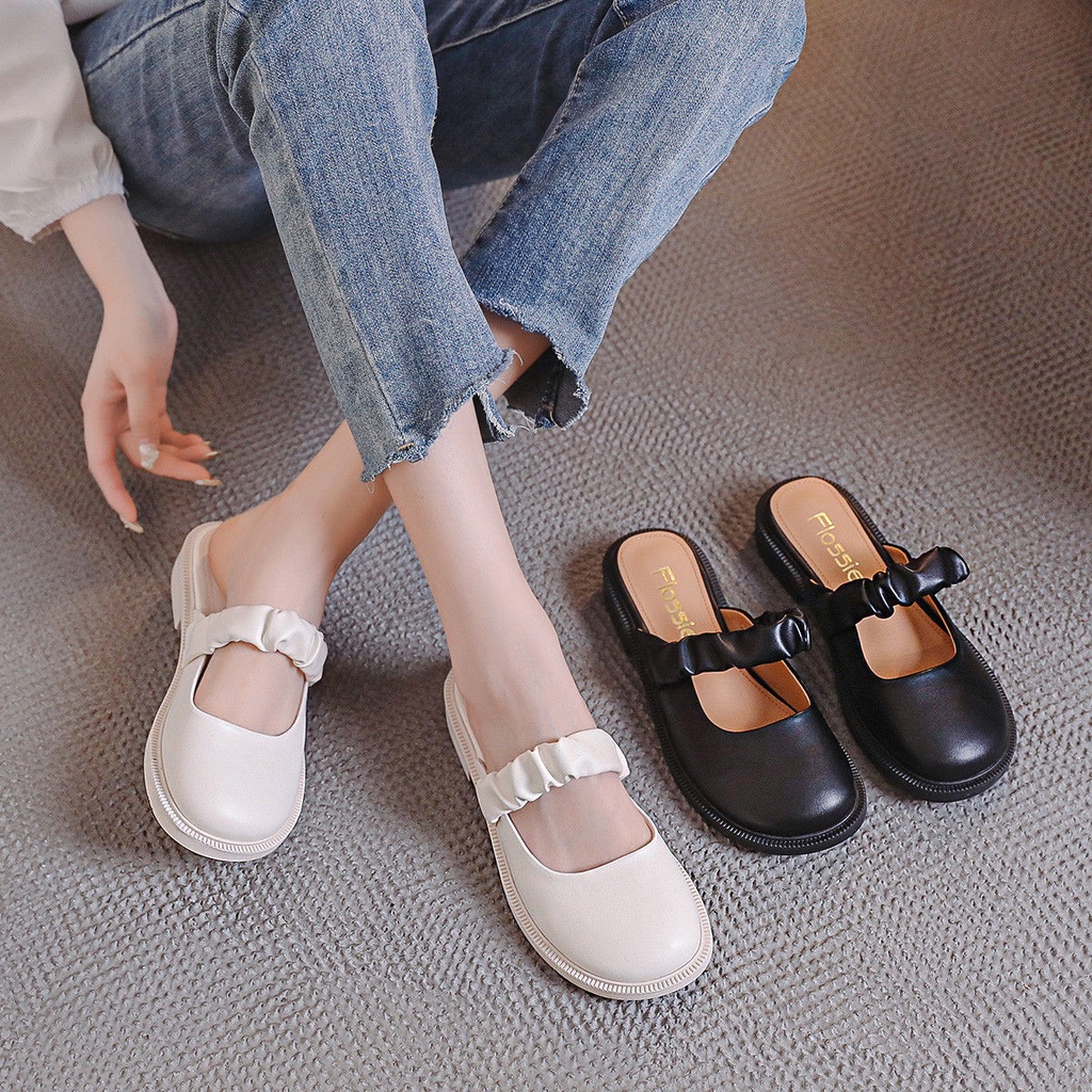 Giày sục quai chun tiểu thư, dễ thương - Giày nữ da cao cấp phong cách Ulzang, công chúa bánh bèo