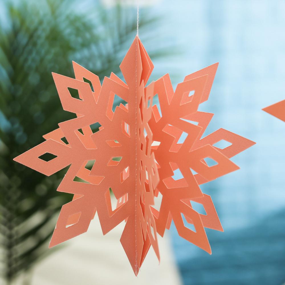 Bộ 6 Bông Tuyết 3D Treo Trang Trí Cây Thông Giáng Sinh