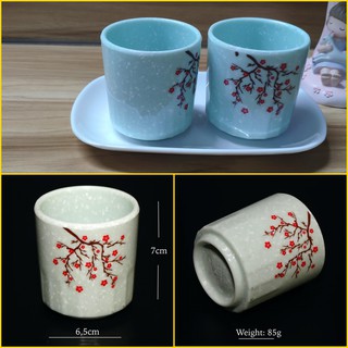 Bộ 2 ly uống nước melamine giả sứ