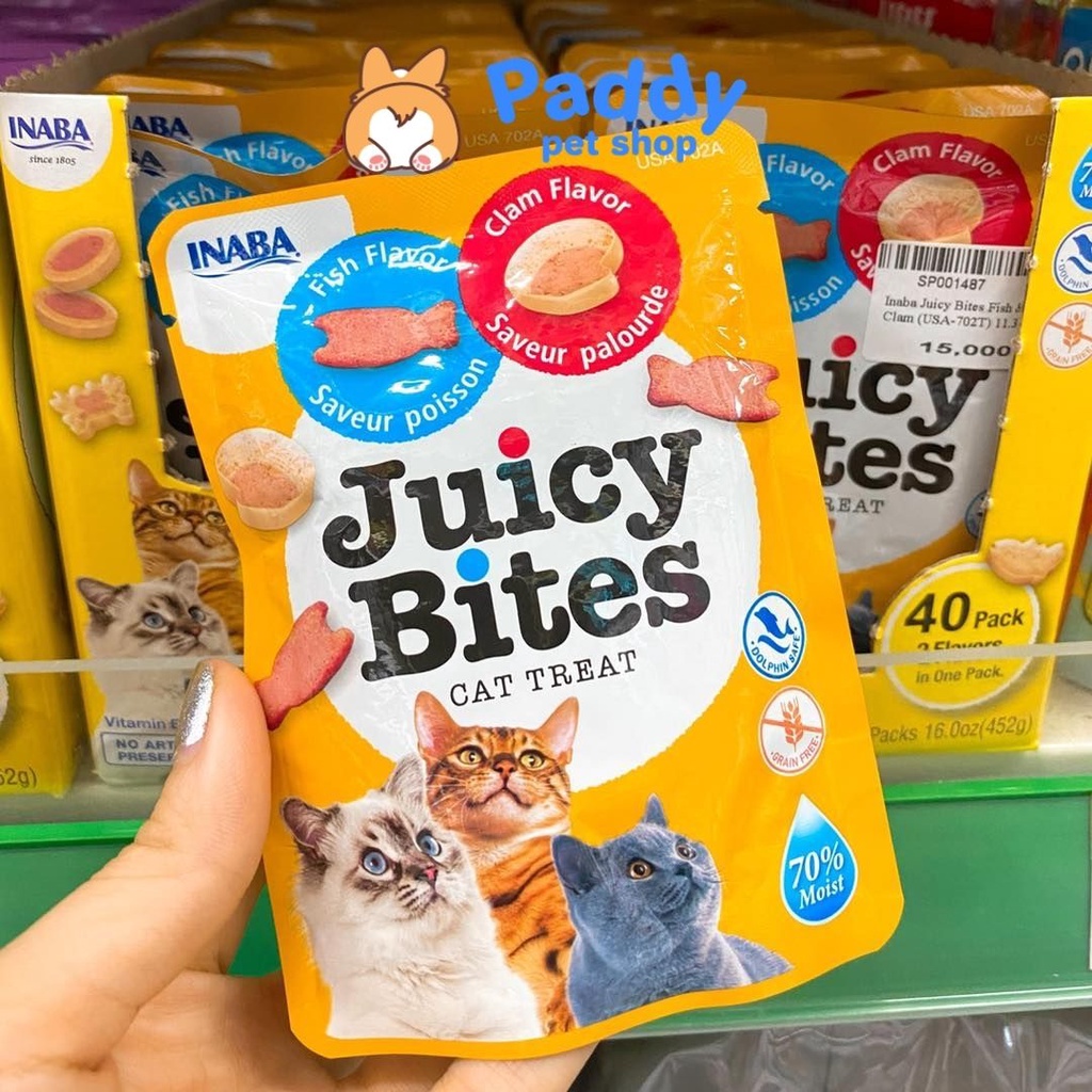 [Thùng 40 Túi] Viên Hải Sản Mềm Juicy Bites Snack Cho Mèo