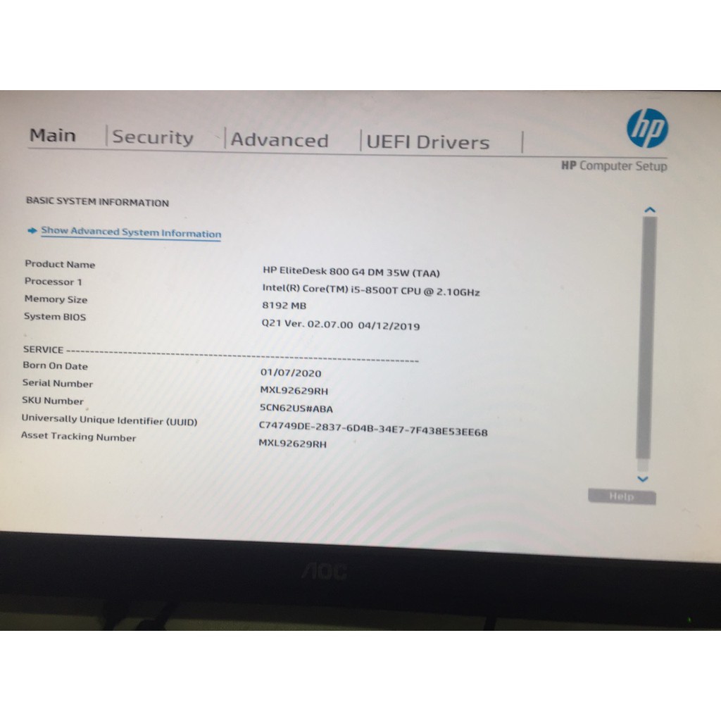 Bộ Vi Xử Lý Intel i5-8500T - CPU I5 8500T 2.10Ghz turbo 3.5Ghz hàng tháo máy bộ