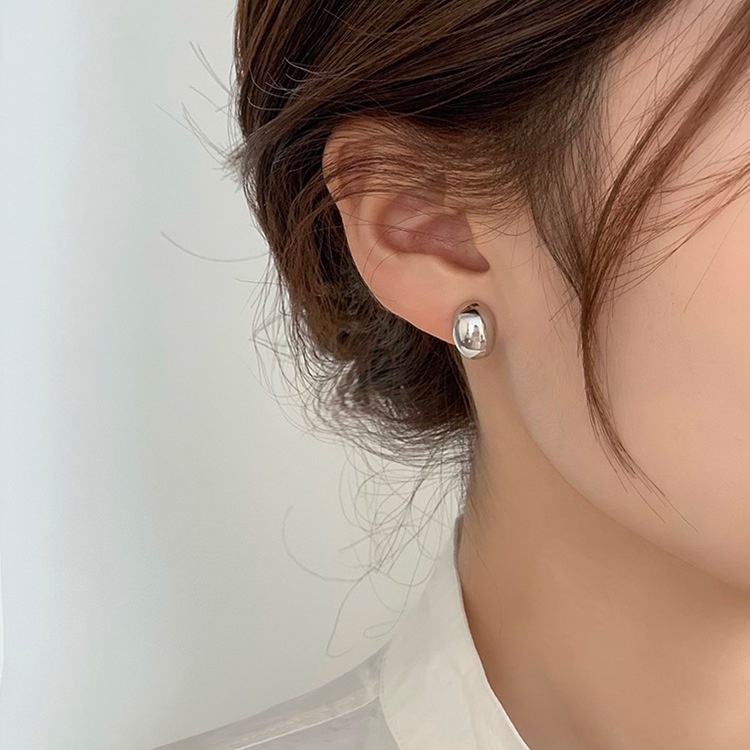 Khuyên Tai Kim Loại Hình Hạt Cà Phê Nhỏ Phong Cách Hàn Quốc