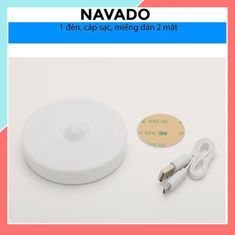 Đèn LED cảm ứng không dây thông minh dán tường tủ bếp cầu thang pin sạc USB ddenf led Light 002 NAVADO