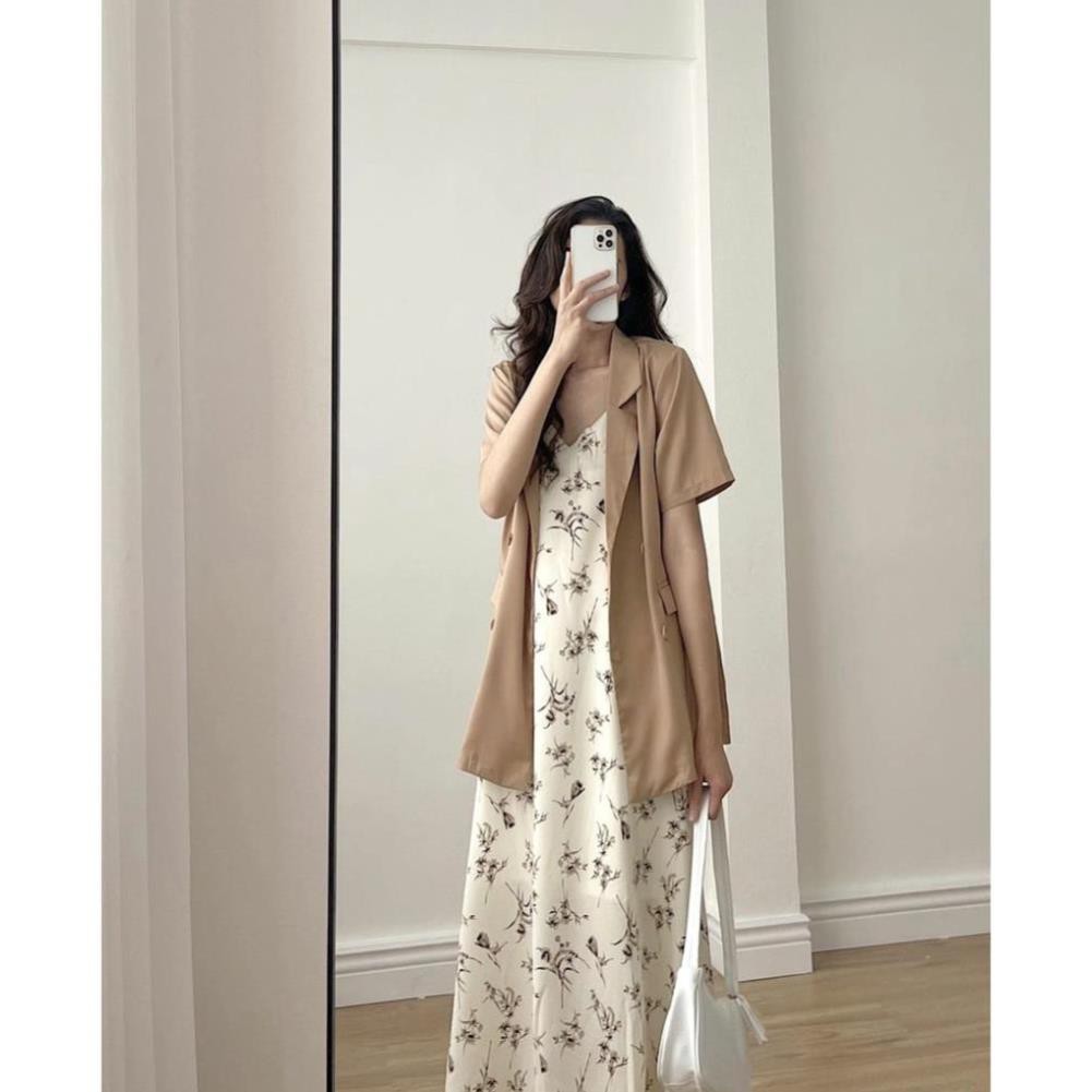 Áo Vest Đũi Tay Lỡ  Blazer Khoác Form Rộng Cá Tính Hàn Quốc Màu ĐEN | NÂU | BE Hàng QC LOẠI 1 SIÊU HOT | BigBuy360 - bigbuy360.vn