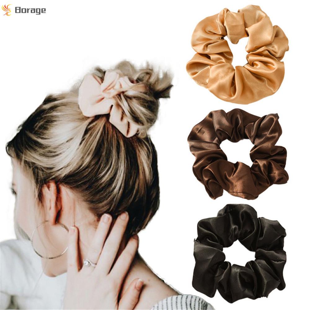 Dây buộc tóc lụa satin co giãn thời trang cho nữ