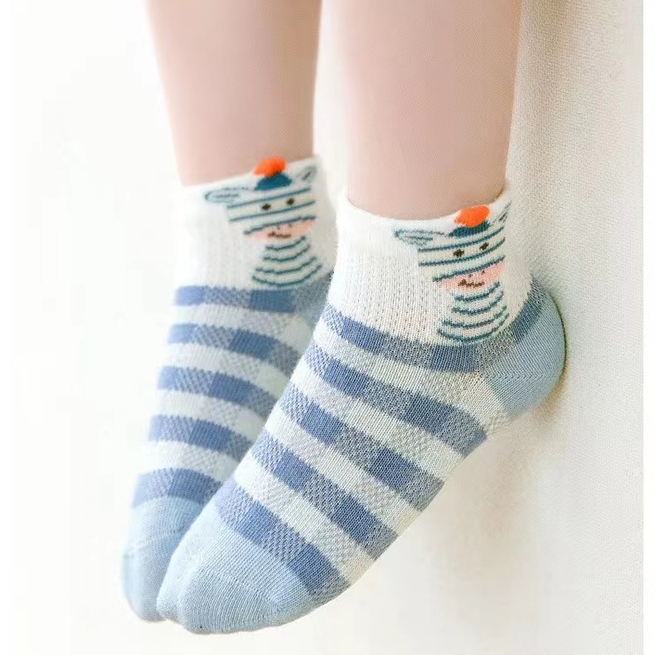 Vớ Cotton Họa Tiết Ngựa Vằn Hoạt Hình Dành Cho Bé 1-12 Tuổi