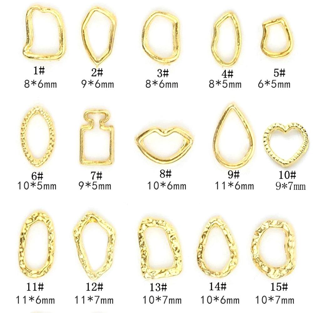 Set 20 Miếng Dán Trang Trí Móng Tay 3D Khung Hợp Kim