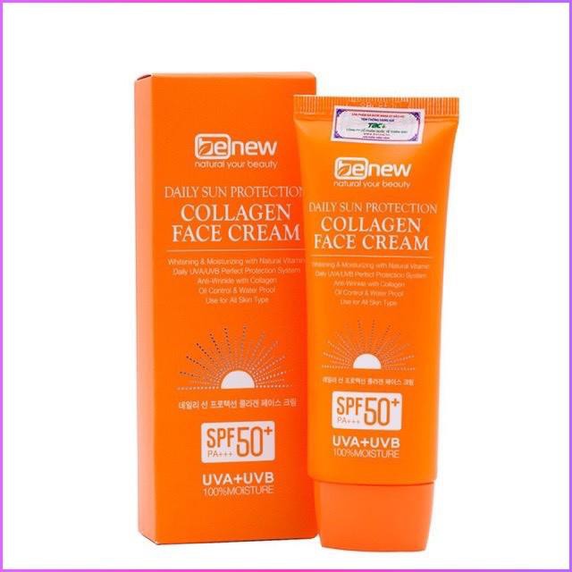 Kem Chống Nắng Trắng Da Nâng Cơ Benew Collagen Hàn Quốc Face Scream 70ml khả năng chống nắng vượt trội
