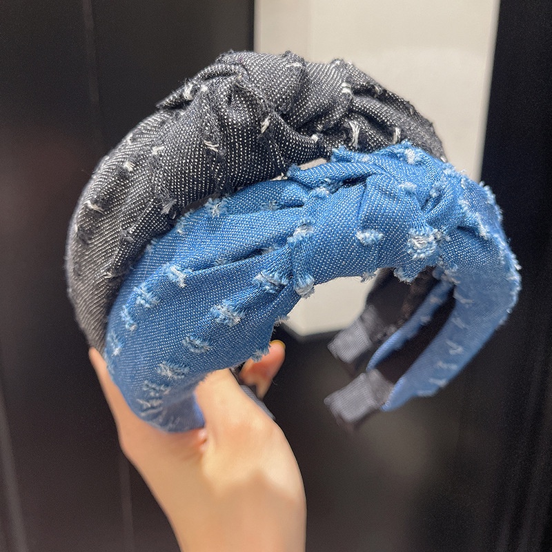 1 Băng Đô Denim Thắt Nút Thể Thao Thời Trang Mùa Hè Cho Nữ