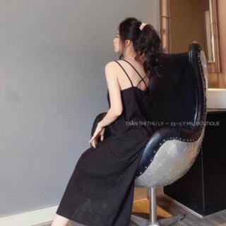 Váy đan dây - đầm xuông chất đũi đẹp