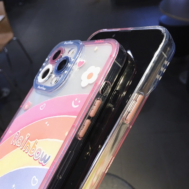 Ốp Điện Thoại TPU Mềm Chống Sốc Họa Tiết Cầu Vồng Cho iphone X XS MAX XR 12 13 11 pro MAX 7 8 Plus