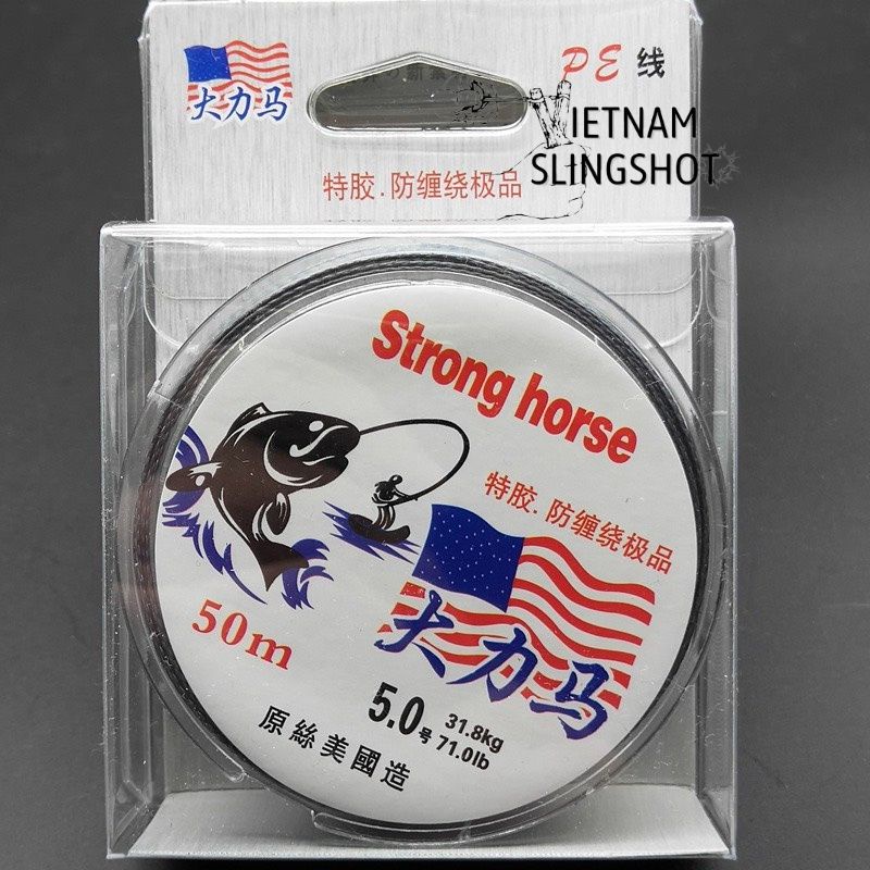 [Hàng Chuẩn] Cuộn Dây Câu Cá Dài 50m -Đường Kính 0.5mm - Lõi Cước Bọc Dù Bên Ngoài - Đàn hồi Tốt - Lực Kéo 32kg - Mã 5.0