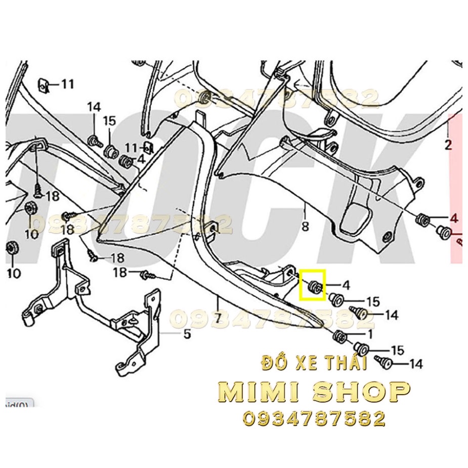 CAO SU BẮT YẾM XE HÀNG CHÍNH HÃNG HONDA WAVE110  THÁI LAN | 64405-KEV-940 3