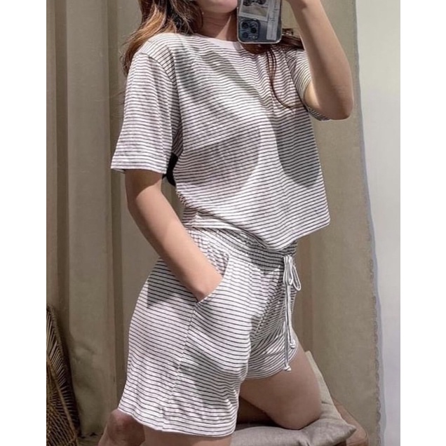 BEUCLOSET -Set đồ bộ mặc nhà hoặc tiết kẻ sọc F21 thun cotton | BigBuy360 - bigbuy360.vn