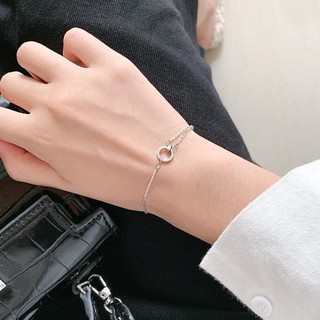 Lắc tay bạc lắc tay nữ vòng xoắn 2 dây dễ thương