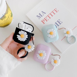 Vỏ Bảo Vệ Hộp Sạc Tai Nghe Apple Airpods1 2 pro iPhone Mềm Chống Sốc Chống Mài Mòn Họa Tiết Hoa Cúc Mùa Hè Đơn Giản