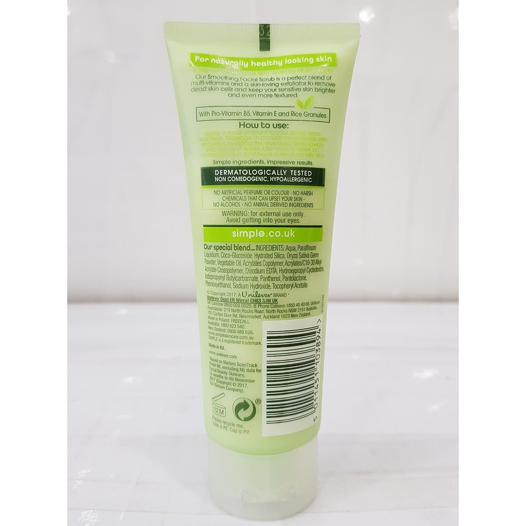 Tẩy Da Chết Da Mặt Simple Smoothing Facial Scrub 75ml