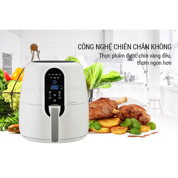 Nồi chiên không dầu LOCK&amp;LOCK ĐIỆN TỬ EJF351BLK dung tích 5,2l - Màu đen