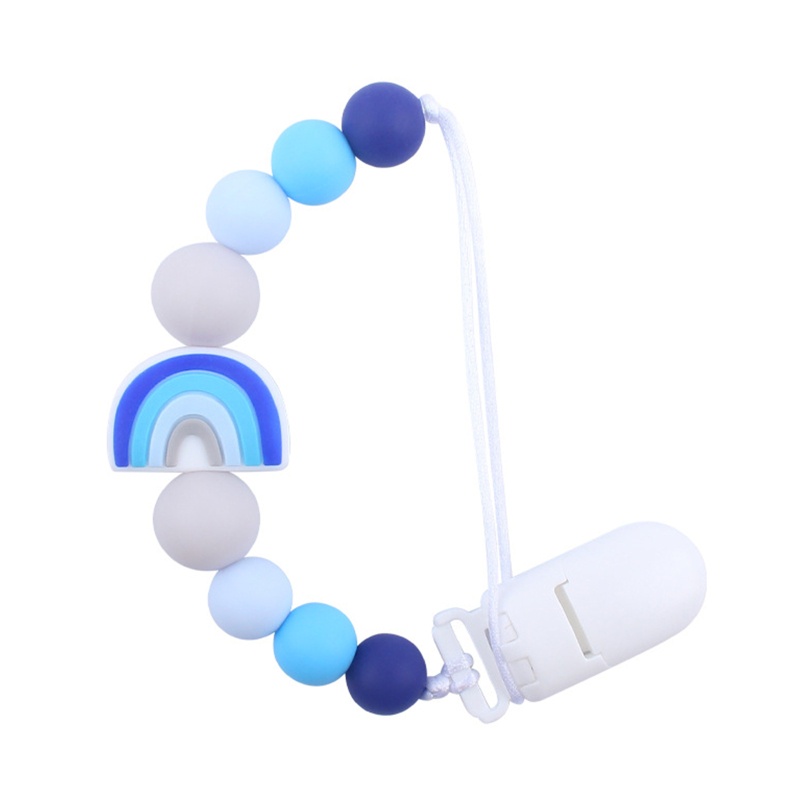 Giá Đỡ Núm Vú Giả Bằng Silicon Màu Cầu Vồng Họa Tiết Hoạt Hình Dễ Thương Cho Bé Sơ Sinh Mọc Răng