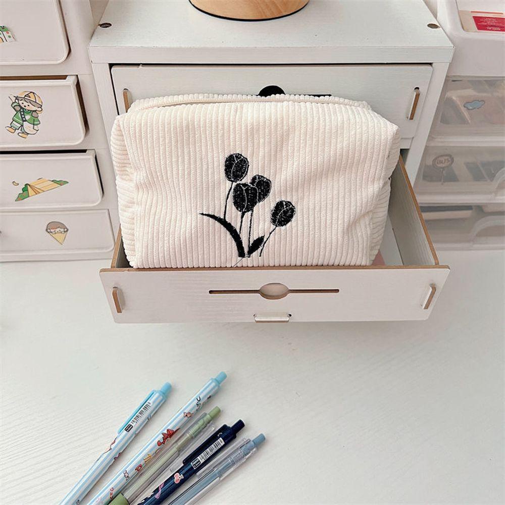 Túi Đựng Mỹ Phẩm Họa Tiết Hoa Phong Cách Vintage Thời Trang Cho Nữ