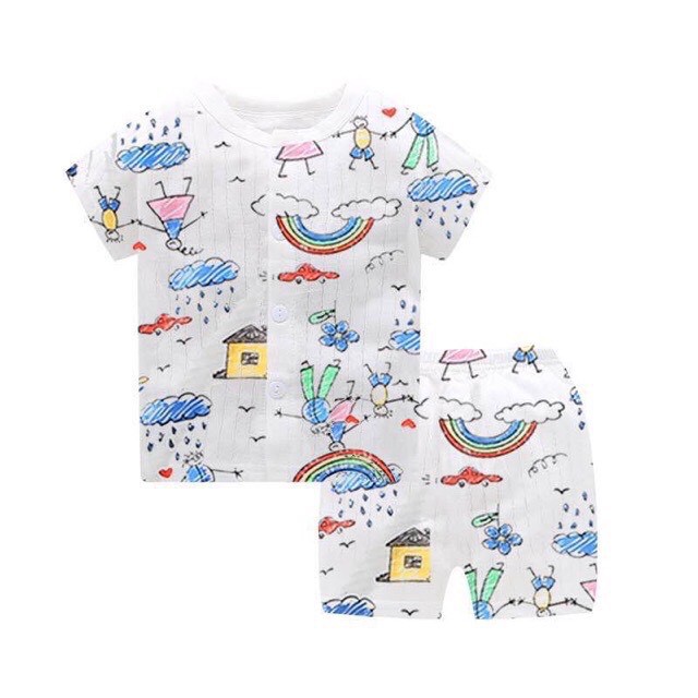 [XẢ KHO - SALE SẬP SÀN] Bộ cotton giấy mùa hè sành điệu cho bé trai/ bé gái - Sukids Store - Quần áo trẻ em cao cấp