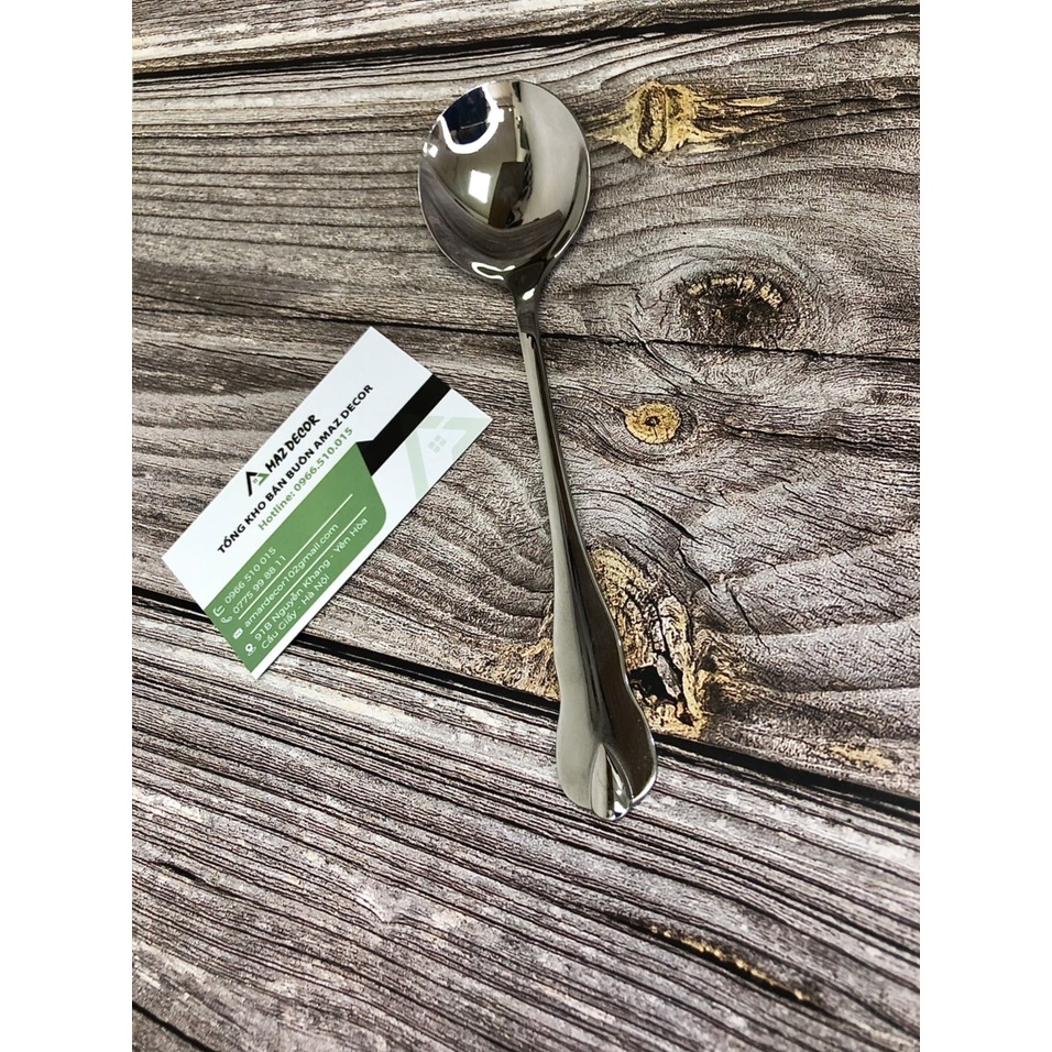 Thìa muỗng đầu tròn inox 304 - GNT195030 cao cấp sang  trọng phong cách Châu Âu sáng bóng bền đẹp