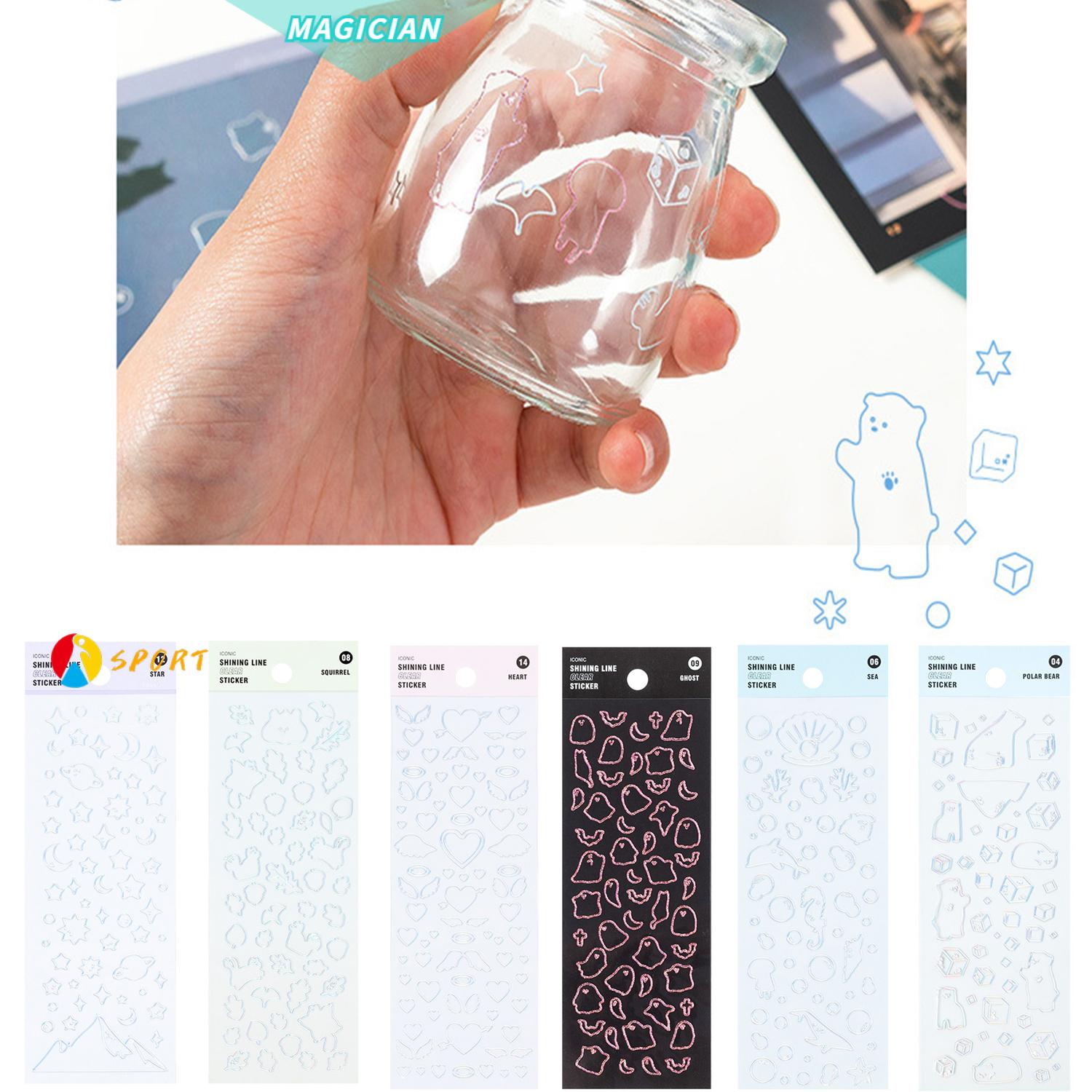 🔸MAGIC🔹 Flash Radium Decals Polar Bear DIY Photo Sticker Cute Transparent Hand Account Nail Art Decoration Material Paste
