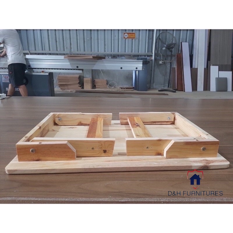 Bàn Học Làm Việc Gỗ Gấp Gọn Chân Thang Đa Năng Chất Liệu Gỗ Cao Su nguyên Chất Kích Thước 40x60 - D&H Furnitures bị