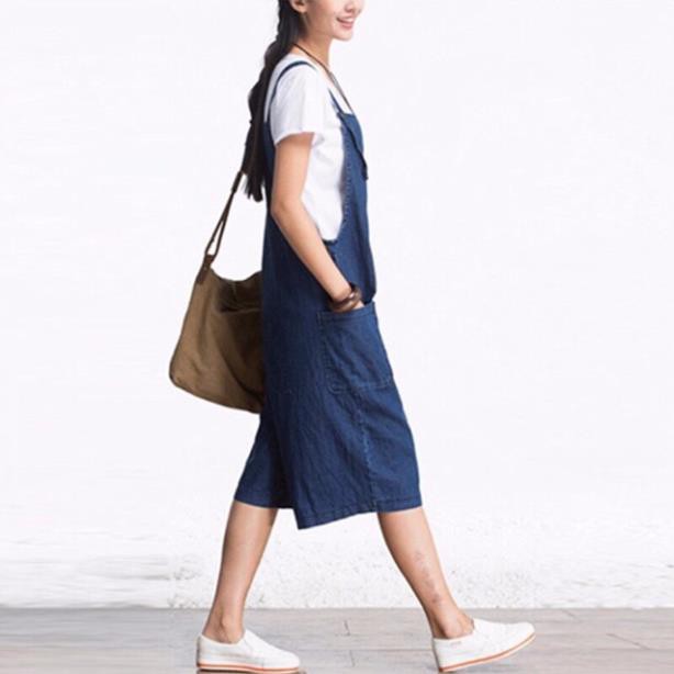 Quần yếm jean big size lỡ ống suông hàng nhập size lớn 65-100kg bầu mặc đẹp luôn xịn | BigBuy360 - bigbuy360.vn