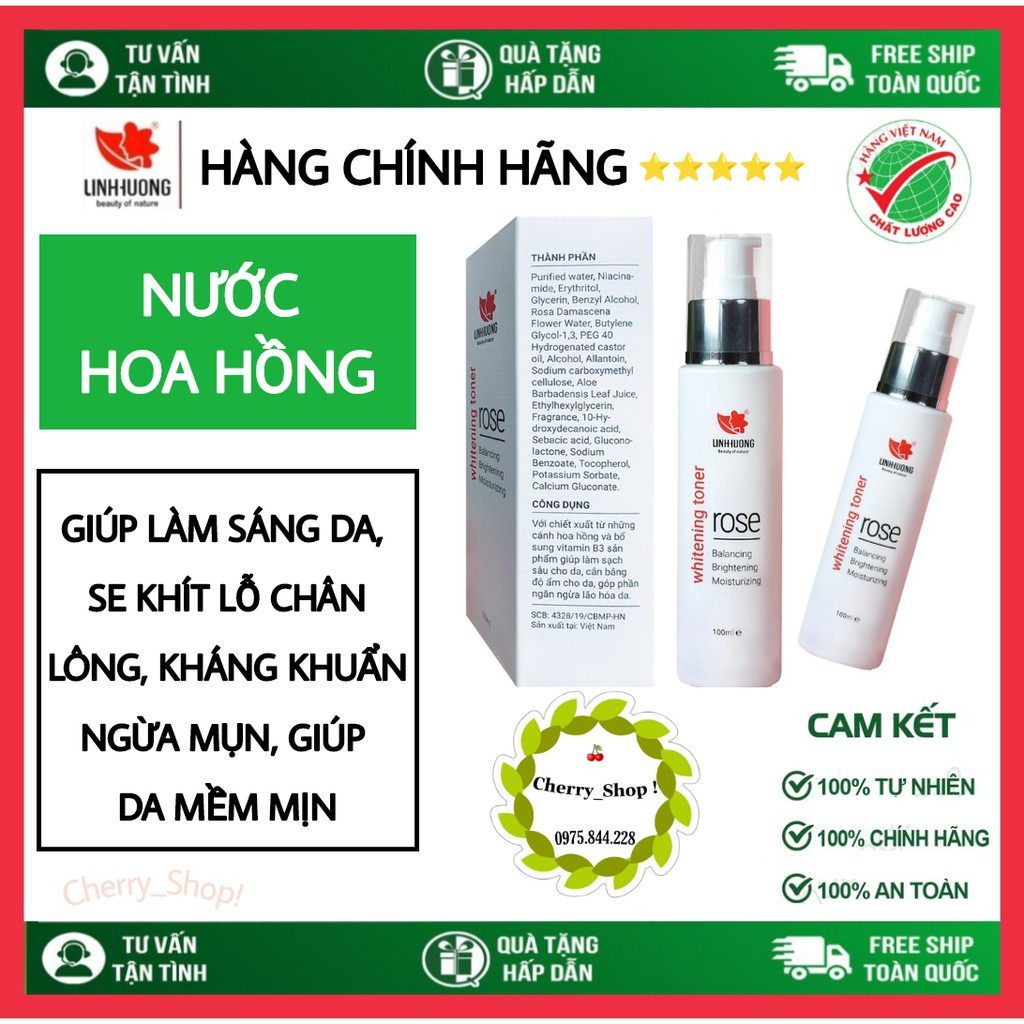 Nước Hoa Hồng Linh Hương Kiềm Dầu Se Khít Lỗ Chân Lông