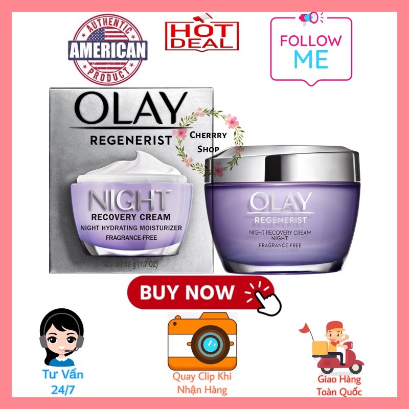 [Hàng USA] Kem dưỡng ban đêm Olay Regenerist Night Recovery Cream (48g)