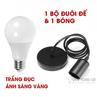 Combo Bộ Đui Đế Thả 1 Mét và Bóng Đèn LED ST64/A60/Bulb 7W | Đèn Toàn Lợi