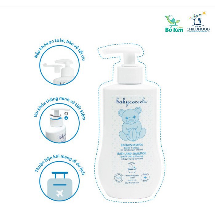 Shop Bố Ken - Sữa tắm gội chiết xuất hoa sen Babycoccole cho bé từ 0M+