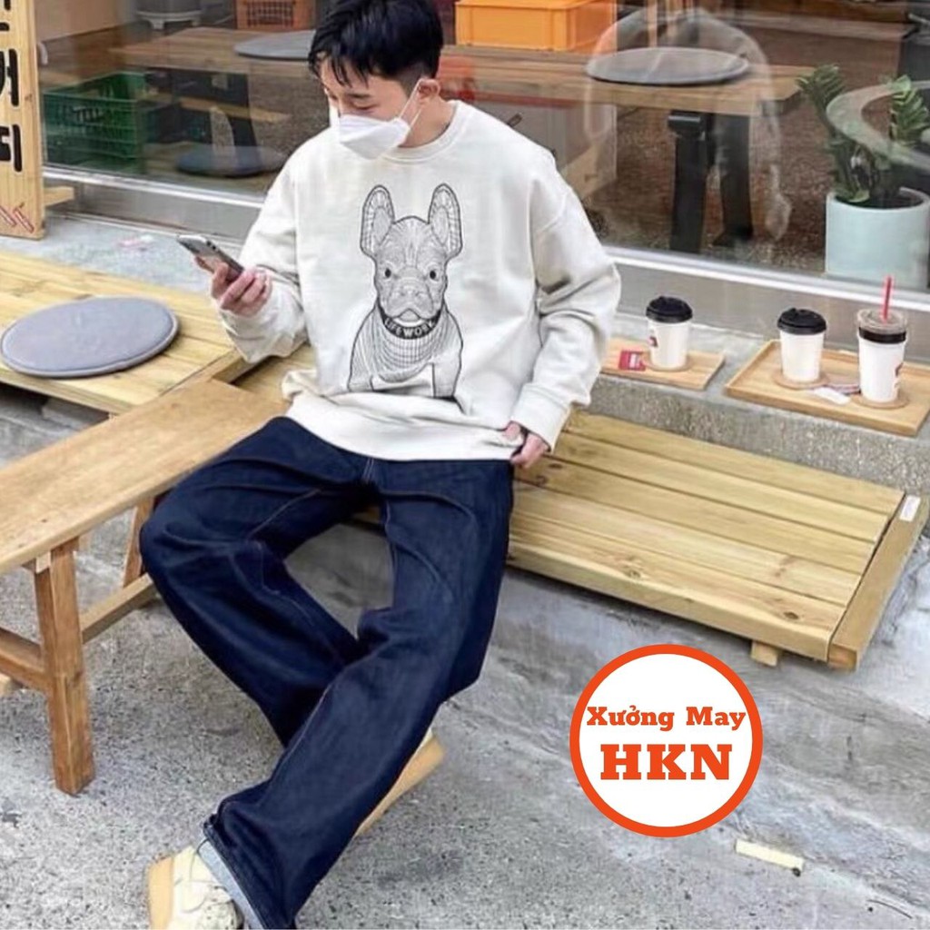 Áo Hoodie Nỉ Sweater Nam Nữ In Viền Thú Cưng Life Work Mã 694 Xưởng May HKN