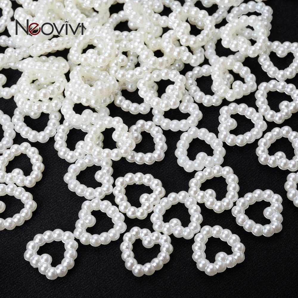 Set 100 Hạt Ngọc Trai Giả Hình Hoa / Trái Tim / Ngôi Sao / Mặt Trăng Dùng Làm Trang Sức