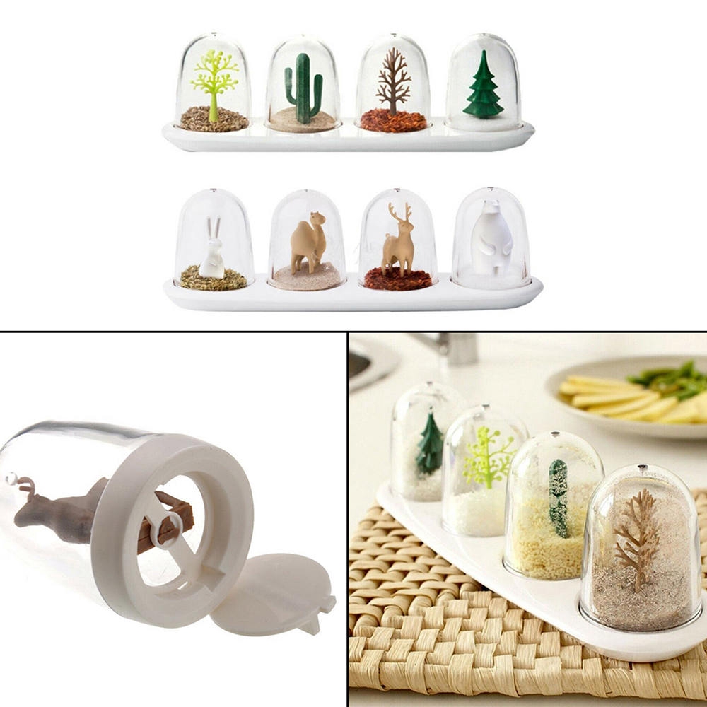 Set 4 lọ đựng gia vị hình động vật cây theo mùa sáng tạo cho nhà bếp