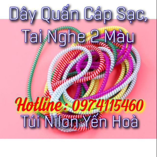 Dây quấn cáp sạc, tai nghe 2 màu (1sợi)