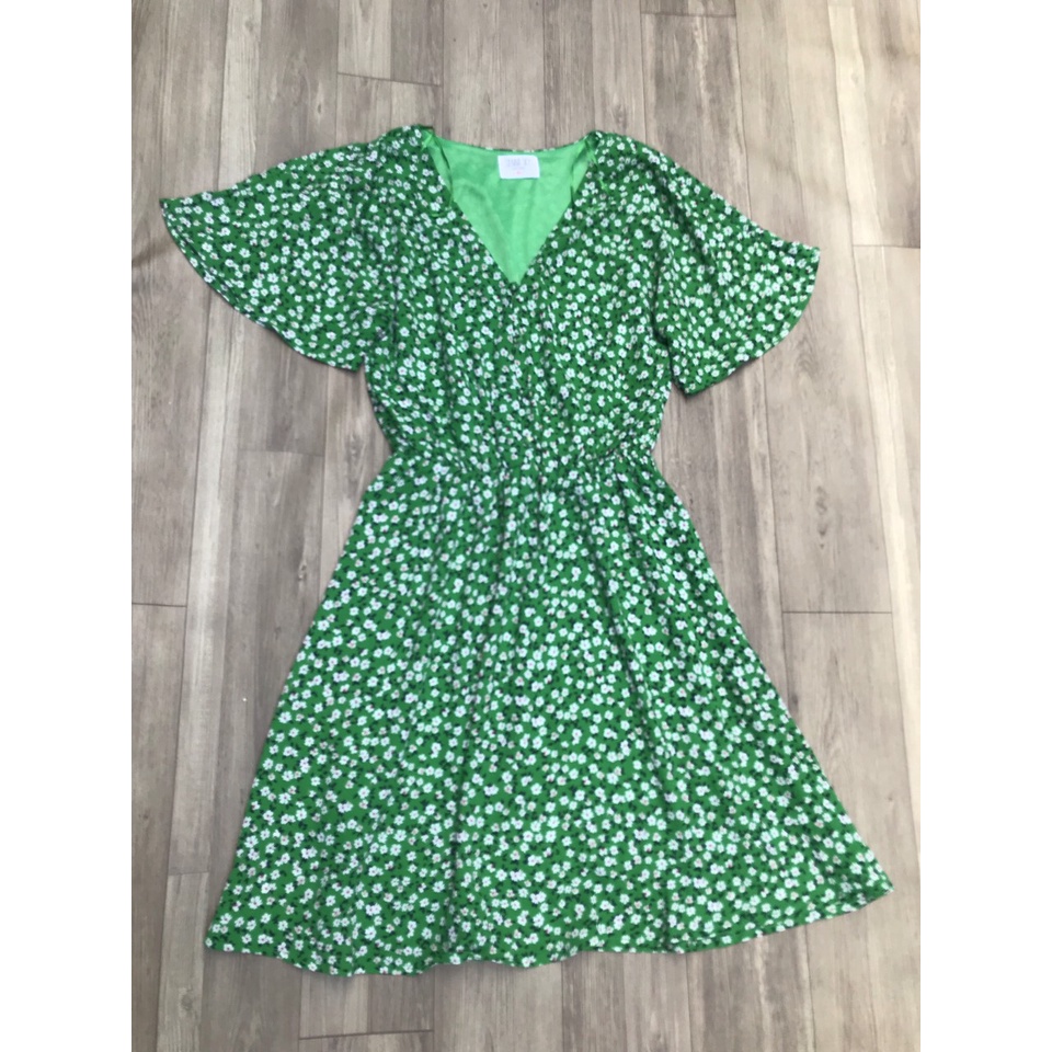 Đầm voan cổ V hoạ tiết hoa nhí SiennaSky xuất khẩu