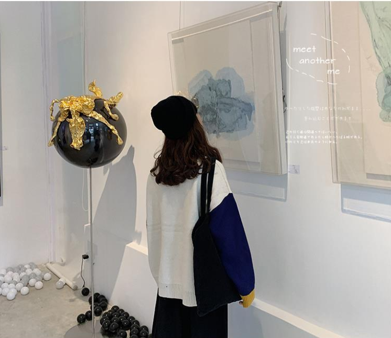 Áo Len Nữ  New Korean College Warm BF Loose Round Neck Sweater for Female Students