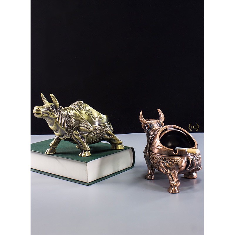 Gạt Tàn Trâu Đồng, Gạt Tàn Trâu Cỡ Đại Kim Loại Trang Trí Nhà Cửa