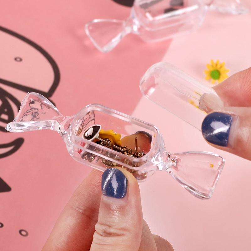 Hộp đựng trang sức mini hình kẹo trong suốt