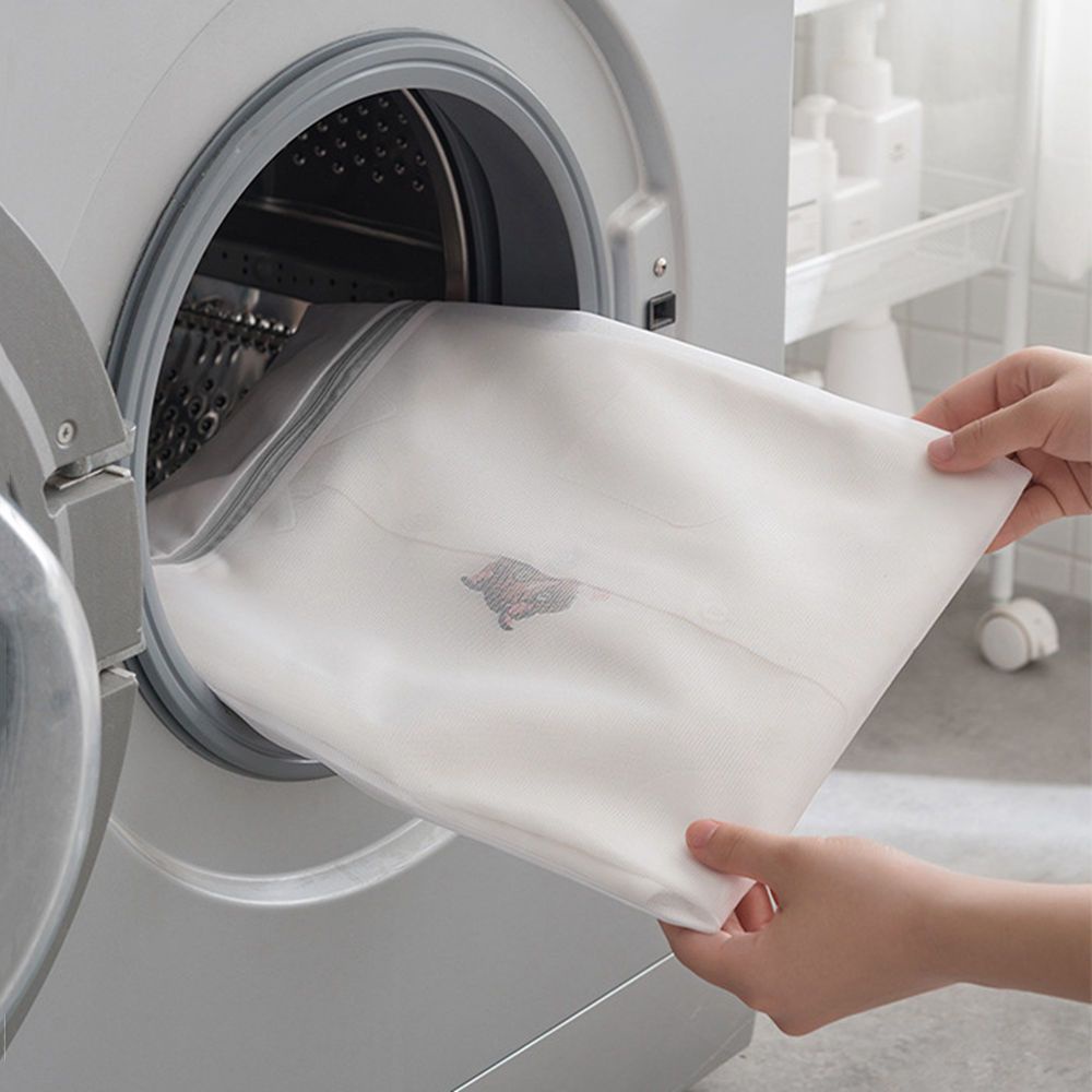 Túi Lưới Giặt Quần Áo Bằng Polyester Siêu Bền Có Khóa Kéo Tiện Dụng