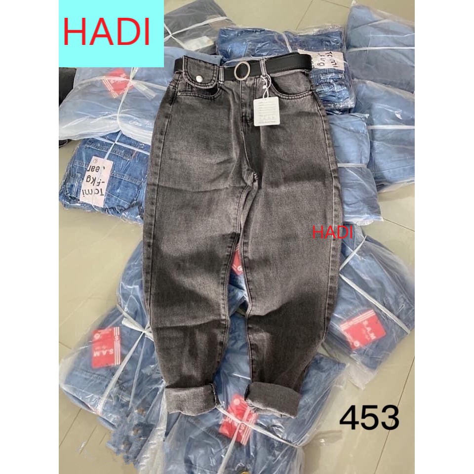 QUẦN JEAN NỮ LƯNG CAO KIỂU QUẦN BAGGY JEAN NỮ MÀU XÁM TÚI NẮP HADI CỰC HOT HIT CỰC CÁ TÍNH-NY12308
