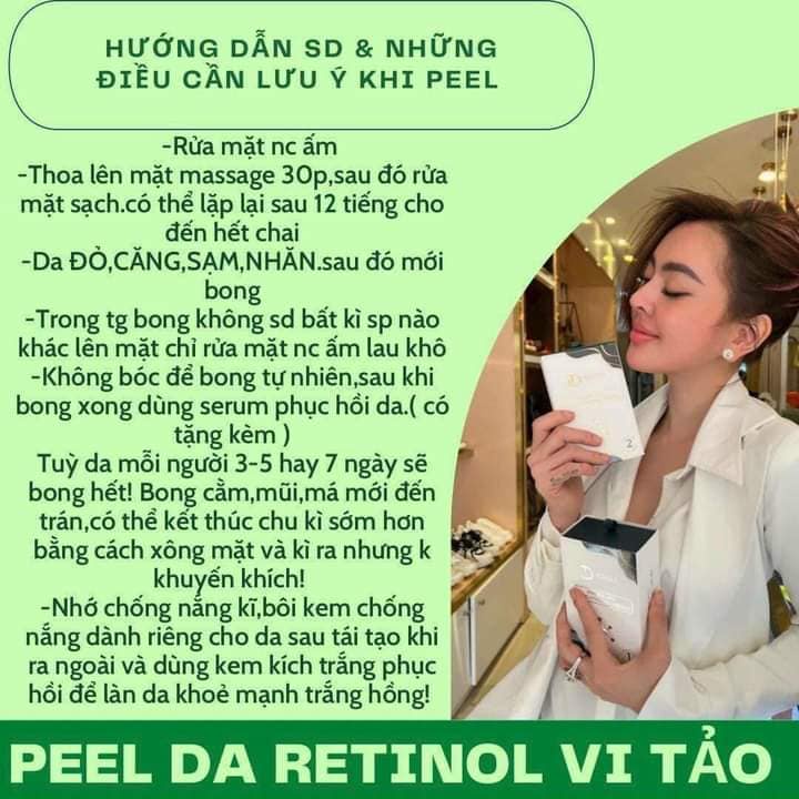 BỘ PEEL DA RETINOL DƯỠNG TRẮNG DA MẶT - PEEL NÁCH RETINOL - PEEL TI RETINOL