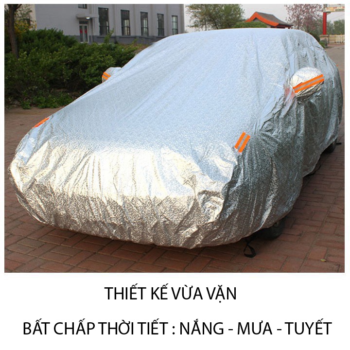Bạt phủ ô tô bạt phủ xe ô tô 3 lớp cao cấp dành cho xe hơi tráng nhôm chống nắng cách nhiệt chống xước SIÊU DÀY