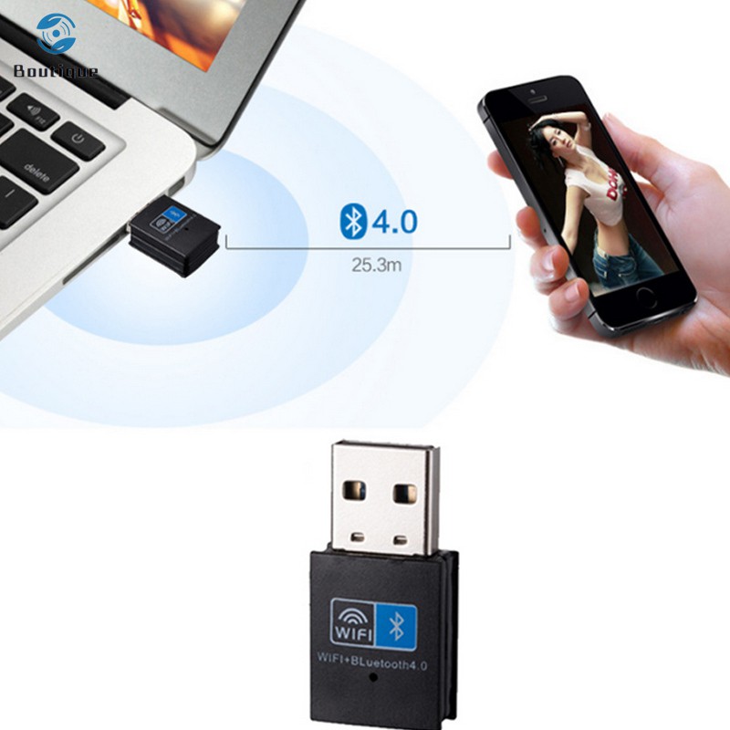 ✿♥▷ Mini Wireless USB Adapter 150Mbps WiFi Bluetooth 4.0 2 In 1 Receiver For Computer PC | BigBuy360 - bigbuy360.vn